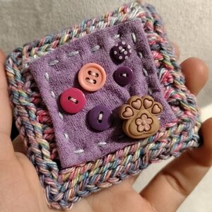 Purple Crochet Button Patch